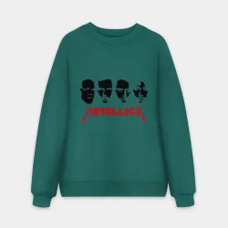 Мужской свитшот oversize без начеса хлопок Metallica Лица