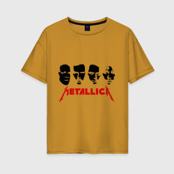 Женская футболка хлопок Oversize Metallica Лица