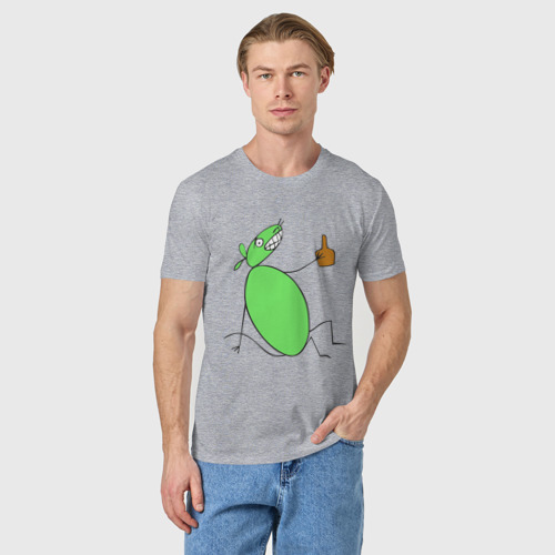 Мужская футболка хлопок Полуторалитровая мышь, цвет меланж - фото 3