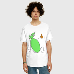 Мужская футболка хлопок Oversize Полуторалитровая мышь - фото 2