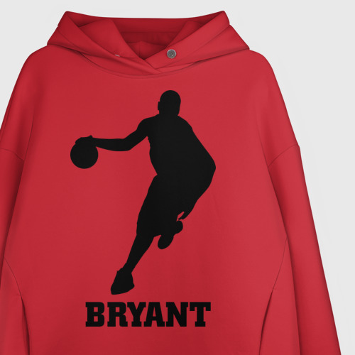 Женское худи Oversize хлопок Basketball Star - Kobe Bryant, цвет красный - фото 3