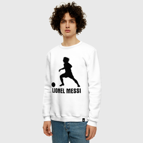 Мужской свитшот хлопок Lionel Messi, цвет белый - фото 3