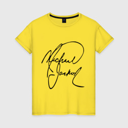 Женская футболка хлопок Michael Jackson автограф
