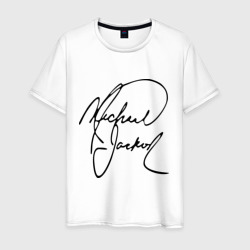 Мужская футболка хлопок Michael Jackson автограф