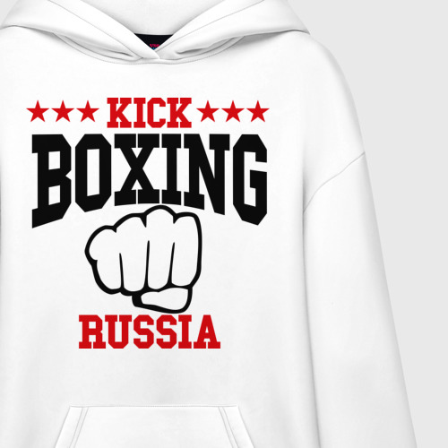 Худи SuperOversize хлопок Kickboxing Russia, цвет белый - фото 3