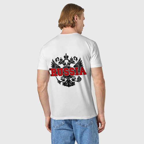 Мужская футболка хлопок Kickboxing Russia, цвет белый - фото 4