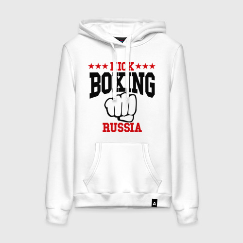 Женская толстовка хлопок Kickboxing Russia, цвет белый