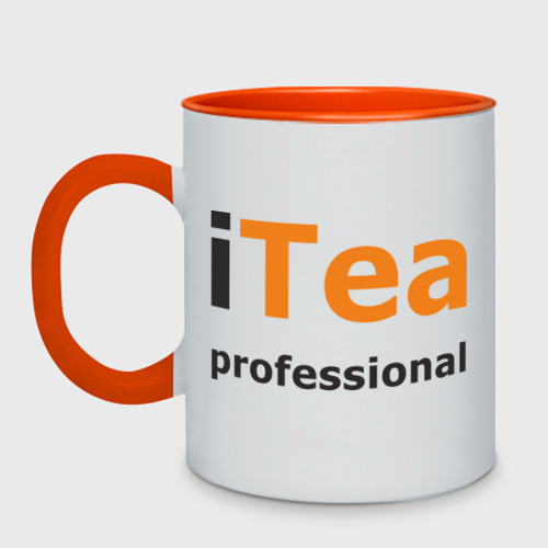 Кружка двухцветная ITea professional, цвет белый + оранжевый