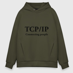 Мужское худи Oversize хлопок TCP/IP Connecting people
