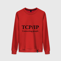 Женский свитшот хлопок TCP/IP Connecting people