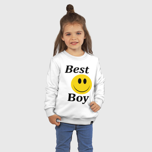 Детский свитшот хлопок Best Boy, цвет белый - фото 3