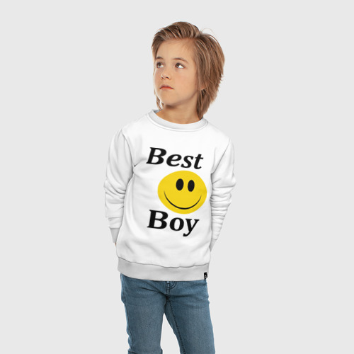 Детский свитшот хлопок Best Boy, цвет белый - фото 5