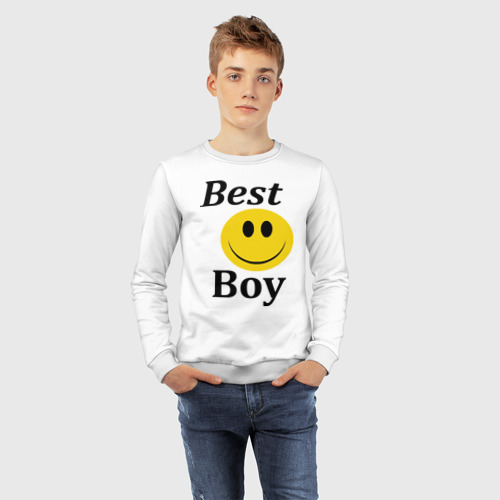 Детский свитшот хлопок Best Boy, цвет белый - фото 7