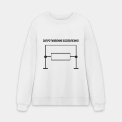 Мужской свитшот oversize без начеса хлопок Сопротивление бесполезно!