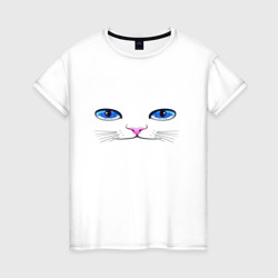 Женская футболка хлопок Кошачьи глаза