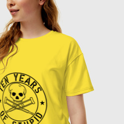 Женская футболка хлопок Oversize Jackass Чудаки - 10 лет тупизны - фото 2