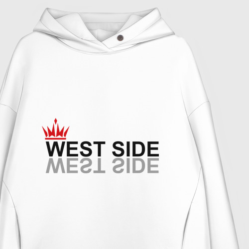 Женское худи Oversize хлопок West Side, цвет белый - фото 3