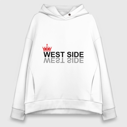 Женское худи Oversize хлопок West Side, цвет белый