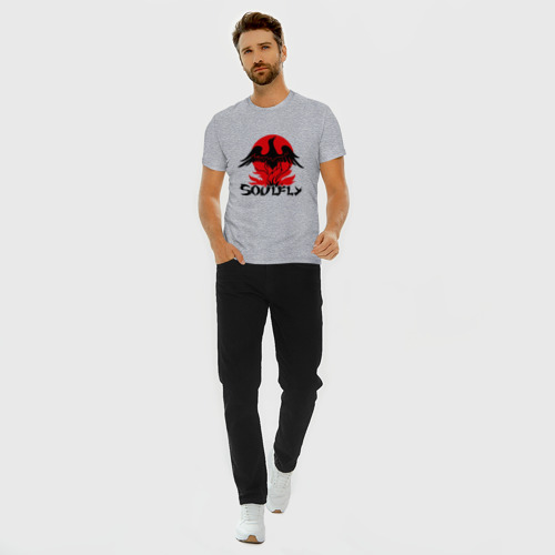 Мужская футболка хлопок Slim Soulfly 1, цвет меланж - фото 5