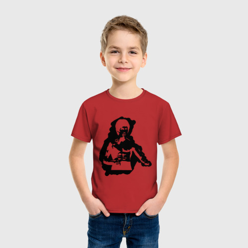Детская футболка хлопок Брюс Ли (2), цвет красный - фото 3