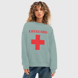Женский свитшот oversize без начеса хлопок Спасатель - фото 2