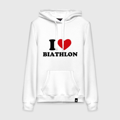 Женская толстовка хлопок Я люблю Биатлон — I love Biathlon