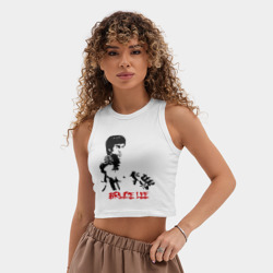 Женская укороченная майка-топ хлопок Брюс ли 5 - фото 2