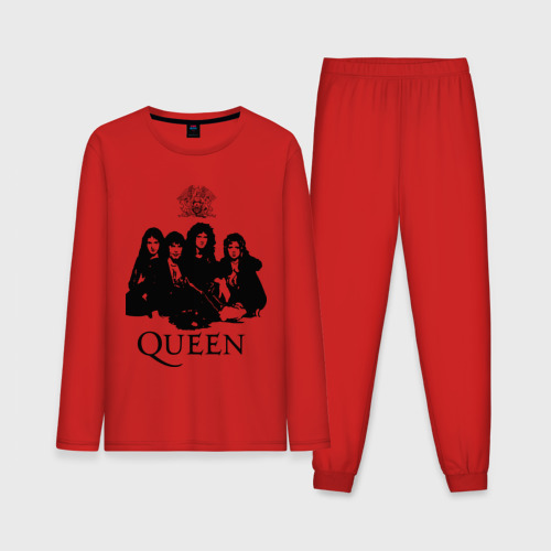 Мужская пижама с лонгсливом хлопок Queen All, цвет красный