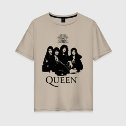 Женская футболка хлопок Oversize Queen All