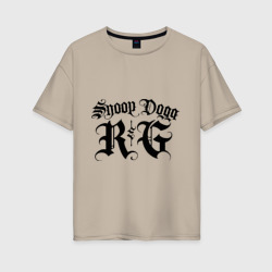 Женская футболка хлопок Oversize Snoop dog 5
