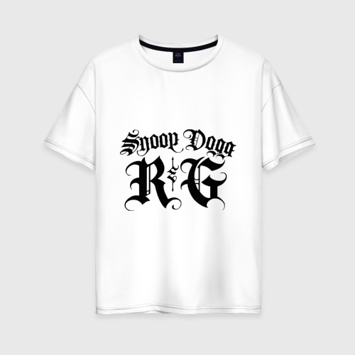 Женская футболка из хлопка оверсайз с принтом Snoop dog 5, вид спереди №1