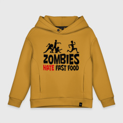 Детское худи Oversize хлопок Zombies hate fast food