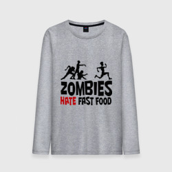 Мужской лонгслив хлопок Zombies hate fast food