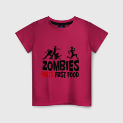 Детская футболка хлопок Zombies hate fast food