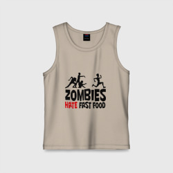 Детская майка хлопок Zombies hate fast food