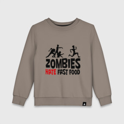 Детский свитшот хлопок Zombies hate fast food