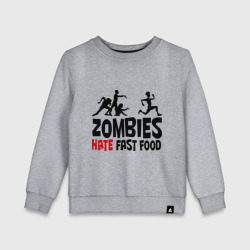 Детский свитшот хлопок Zombies hate fast food