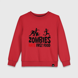 Детский свитшот хлопок Zombies hate fast food