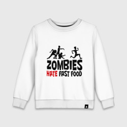 Детский свитшот хлопок Zombies hate fast food