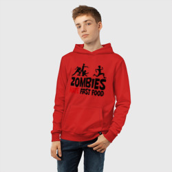 Детская толстовка хлопок Zombies hate fast food - фото 2