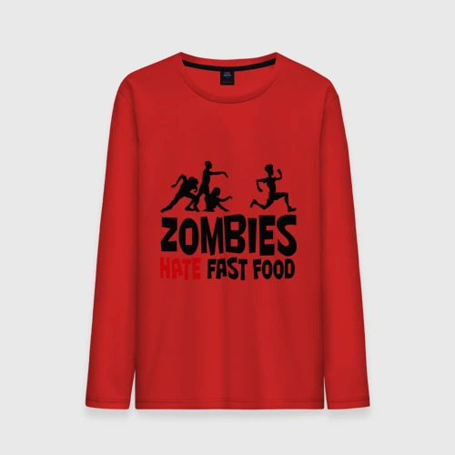 Мужской лонгслив хлопок Zombies hate fast food