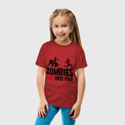 Детская футболка хлопок Zombies hate fast food - фото 2