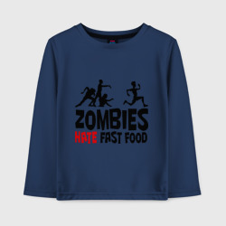 Детский лонгслив хлопок Zombies hate fast food