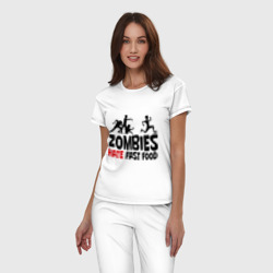 Женская пижама хлопок Zombies hate fast food - фото 2