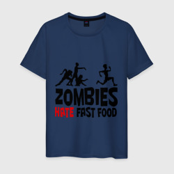 Zombies hate fast food – Мужская футболка хлопок с принтом купить со скидкой в -20%