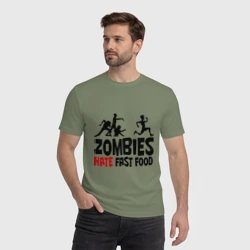 Мужская футболка хлопок Zombies hate fast food - фото 2