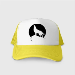 Кепка тракер с сеткой Волк на фоне Луны