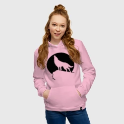 Женская толстовка хлопок Волк на фоне Луны - фото 2