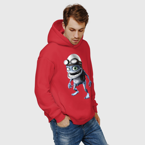 Мужское худи Oversize хлопок Crazy frog, цвет красный - фото 7