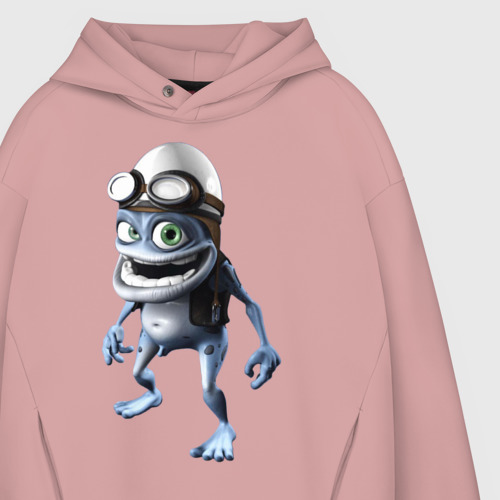 Мужское худи Oversize хлопок Crazy frog, цвет пыльно-розовый - фото 4